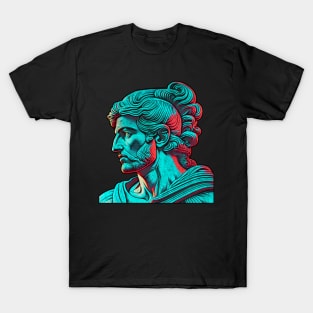 Synthwave Style Alexander The Great Profile T-Shirt